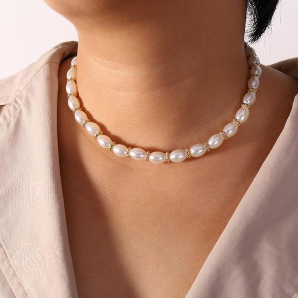 simple pearls choker necklace female fashion pearl jewelry necklace for women clavicle chain party wedding jewelry gift, Golden;silver
simple pearls choker necklace female fashion pearl jewelry necklace for women clavicle chain party wedding jewelry gift, Golden;silver