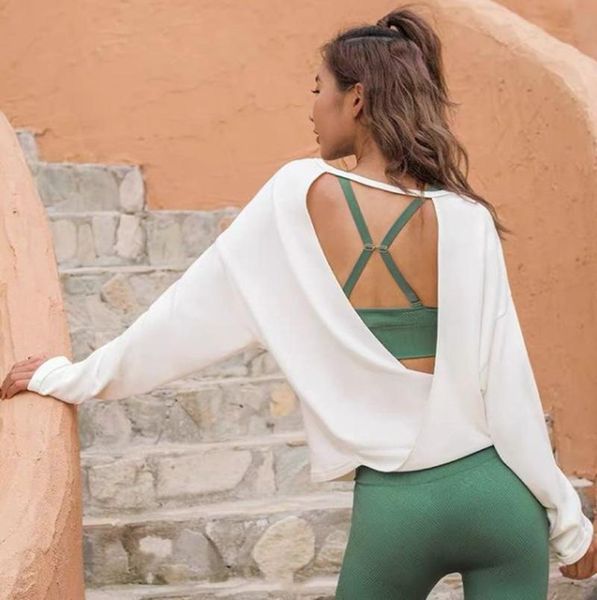 european and american yoga long sleeve sports t-shirt women's running dance quick-drying fitness halter top, White;black
european and american yoga long sleeve sports t-shirt women's running dance quick-drying fitness halter top, White;black