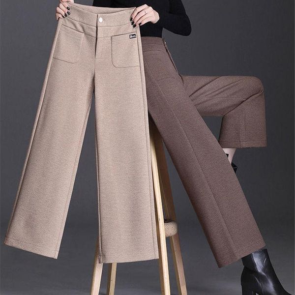women's pants & capris 2021 women autumn winter woolen pant female pocket slim loose high waist lady button casual plus size wide leg t, Black;white
women's pants & capris 2021 women autumn winter woolen pant female pocket slim loose high waist lady button casual plus size wide leg t, Black;white