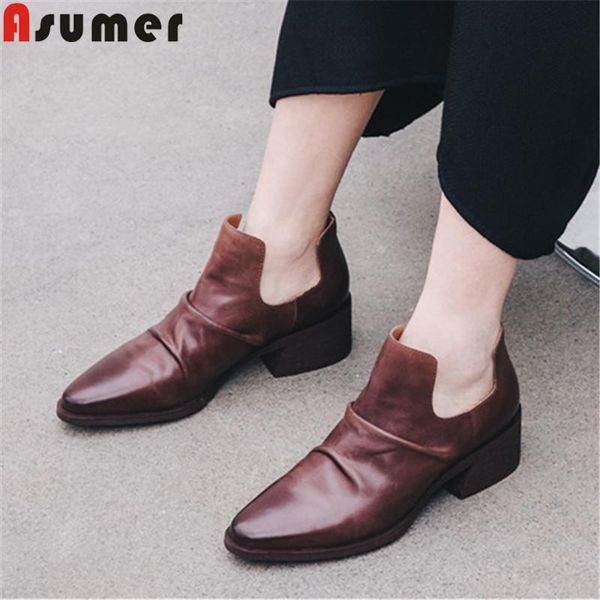 boots asumer 2021 ankle for women round toe square high heels shoes genuine leather solid colors, Black
boots asumer 2021 ankle for women round toe square high heels shoes genuine leather solid colors, Black