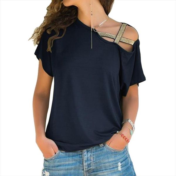 one shoulder women t shirt skew neck black t shirt 2021 summer casual streetwear ladies plus size t shirts, White
one shoulder women t shirt skew neck black t shirt 2021 summer casual streetwear ladies plus size t shirts, White