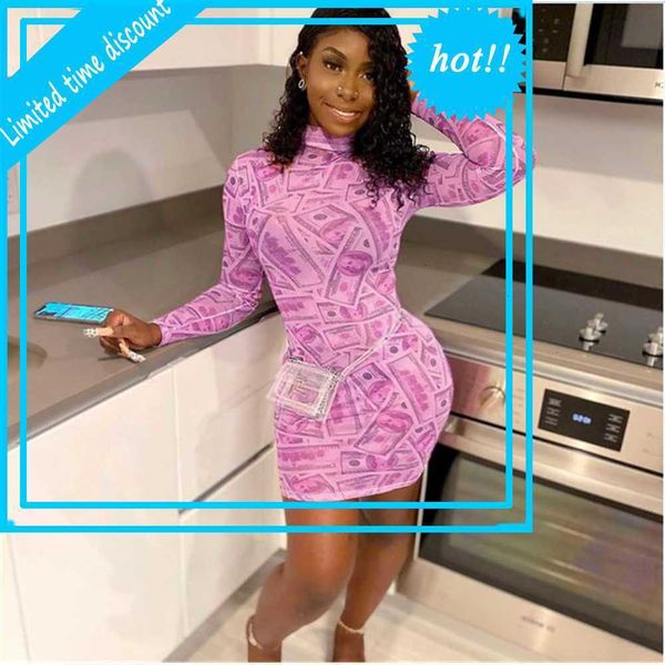 women dollar print mini coltrui bodycon potlood jurk fall long mouwen mesh vestidos party streetwear ropa mujer, Black
women dollar print mini coltrui bodycon potlood jurk fall long mouwen mesh vestidos party streetwear ropa mujer, Black