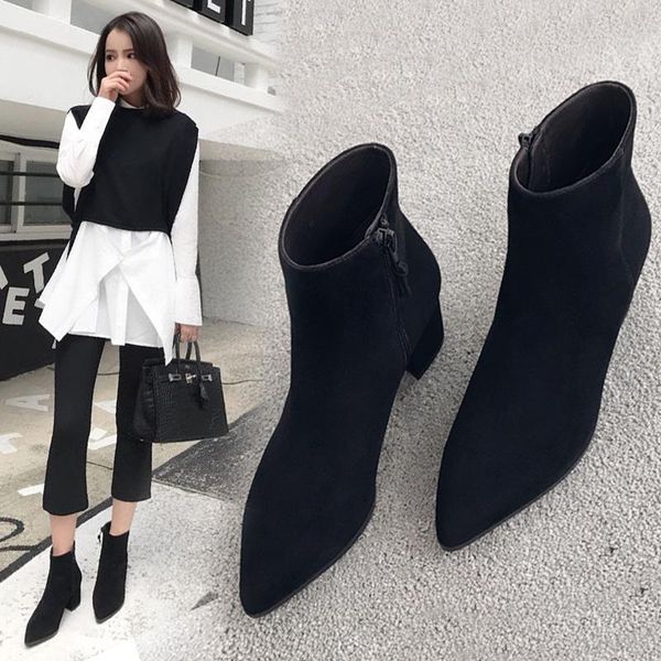pointy boot round toe shoes winter footwear boots-women luxury designer pointe mid calf 2020 rock ladies low high heel, Black
pointy boot round toe shoes winter footwear boots-women luxury designer pointe mid calf 2020 rock ladies low high heel, Black