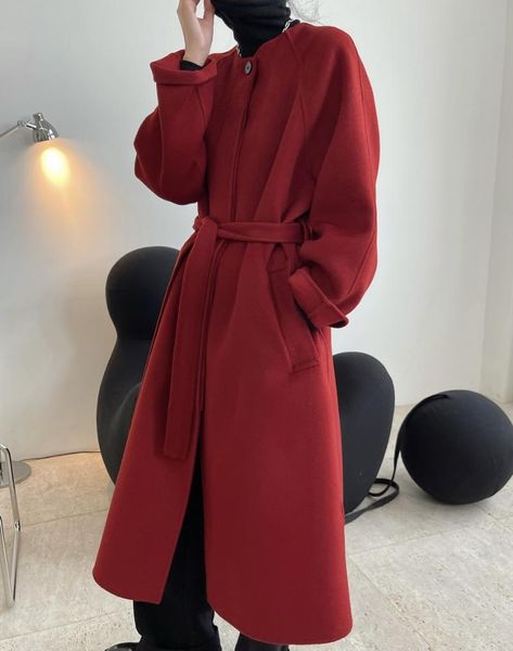 women's wool & blends woman classic warm handmade 100% long cashmere coat, Black