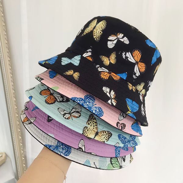 women's summer hat butterfly print bucket hats double-side wear beautiful female sun protection caps new, Blue;gray
women's summer hat butterfly print bucket hats double-side wear beautiful female sun protection caps new, Blue;gray