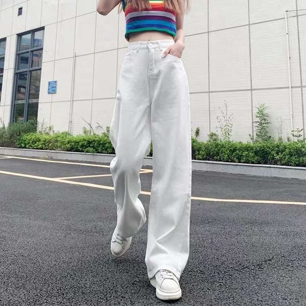 white high waist denim wide leg women's summer and autumn new vertical feeling straight tube loose elegant style floor long pants, Blue
white high waist denim wide leg women's summer and autumn new vertical feeling straight tube loose elegant style floor long pants, Blue