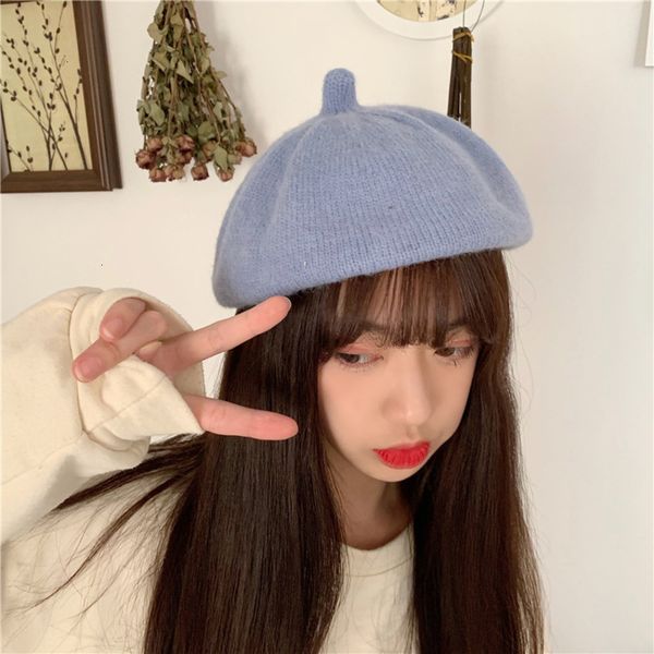 knitted color beret candy women's striped new korean hat es76
knitted color beret candy women's striped new korean hat es76
