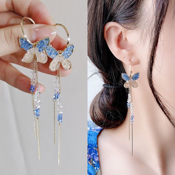 new fashion long chain dangle drop earrings for women cz zircon geometric earring bohemian wedding earrings, Silver
new fashion long chain dangle drop earrings for women cz zircon geometric earring bohemian wedding earrings, Silver
