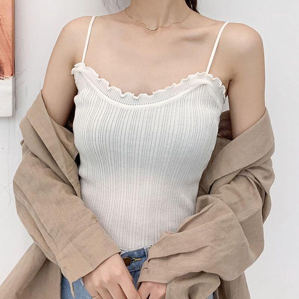 summer ruffle hem knitted halter cami vest boho women stretchy slim fit tank spaghetti strap vkts11311, White
summer ruffle hem knitted halter cami vest boho women stretchy slim fit tank spaghetti strap vkts11311, White