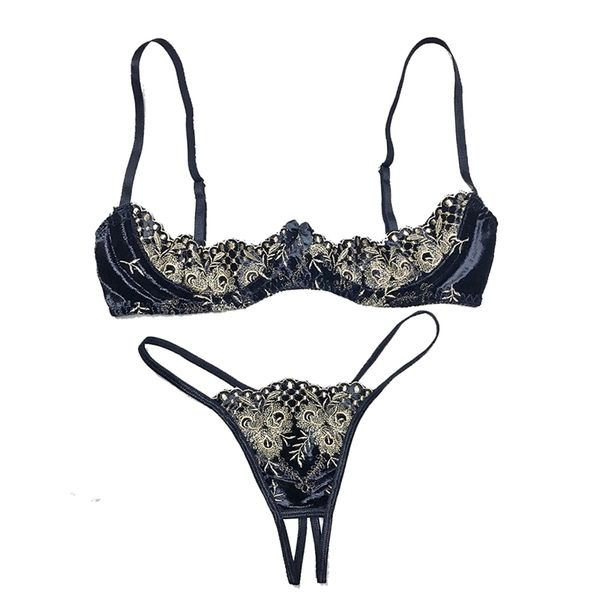 b289 intimates women underwear velvet embroidery suede dew push up half bra bralette thong lingerie set y200415, Red;black
b289 intimates women underwear velvet embroidery suede dew push up half bra bralette thong lingerie set y200415, Red;black