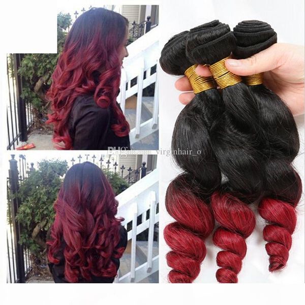wine red ombre brazilian hair extensions 8a two tone 1b 99j burgundy ombre loose wave wavy human hair weave weft 3 bundles lot, Black
wine red ombre brazilian hair extensions 8a two tone 1b 99j burgundy ombre loose wave wavy human hair weave weft 3 bundles lot, Black
