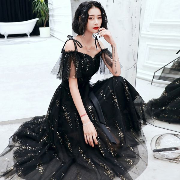 robe de soiree 2021 new boat neck sequined medium evening dresses elegant lace vestido de festa banquet party prom dresses, Black;red
robe de soiree 2021 new boat neck sequined medium evening dresses elegant lace vestido de festa banquet party prom dresses, Black;red