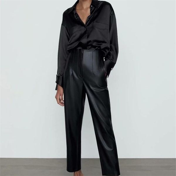 women's pants & capris zxqj women 2021 fashion faux leather visible seam detail vintage high waist side zipper female ankle trousers mu, Black;white
women's pants & capris zxqj women 2021 fashion faux leather visible seam detail vintage high waist side zipper female ankle trousers mu, Black;white