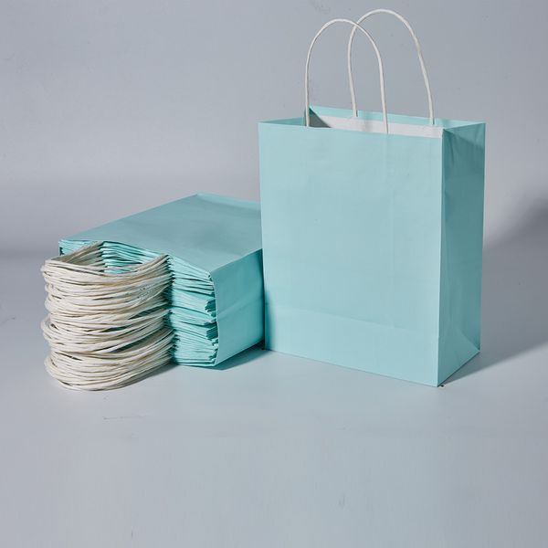 sky blue kraft paper bag shopping gift handbag folding thickened bags 122280 
sky blue kraft paper bag shopping gift handbag folding thickened bags 122280