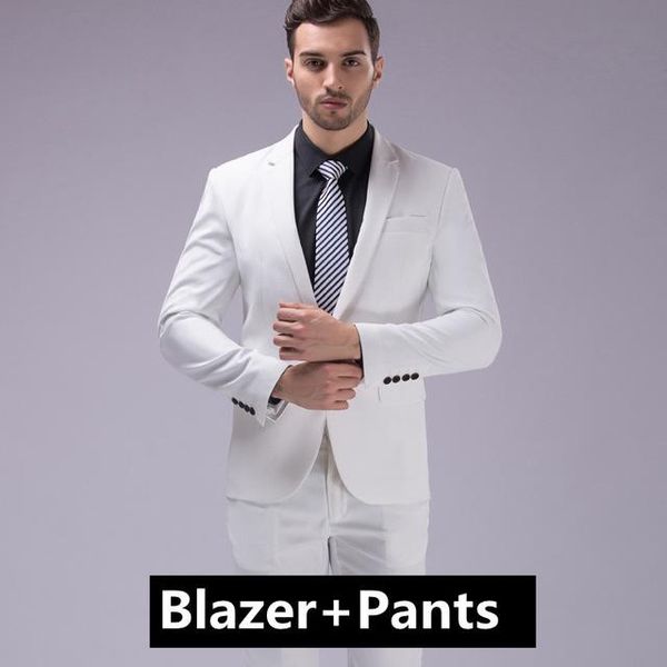 men's suits & blazers 2021 men white wedding groom suit with pants tuxedo for prom man (jacket+pants+tie), White;black
men's suits & blazers 2021 men white wedding groom suit with pants tuxedo for prom man (jacket+pants+tie), White;black