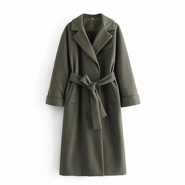 women's trench coats army green long women elegant fashion faux wool blends jackets with sashes 2021 winter street all match cothing, Tan;black
women's trench coats army green long women elegant fashion faux wool blends jackets with sashes 2021 winter street all match cothing, Tan;black