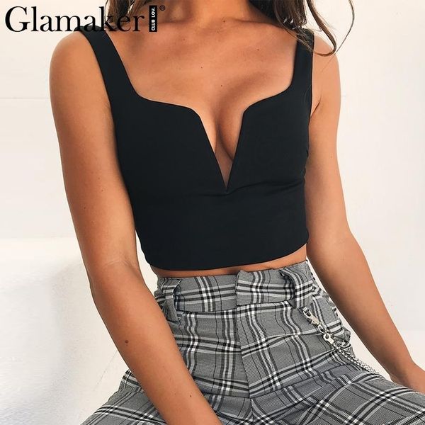 glamaker black deep v neck summer crop women white strap short tank female red sleeveless party club cropped cami y200422
glamaker black deep v neck summer crop women white strap short tank female red sleeveless party club cropped cami y200422