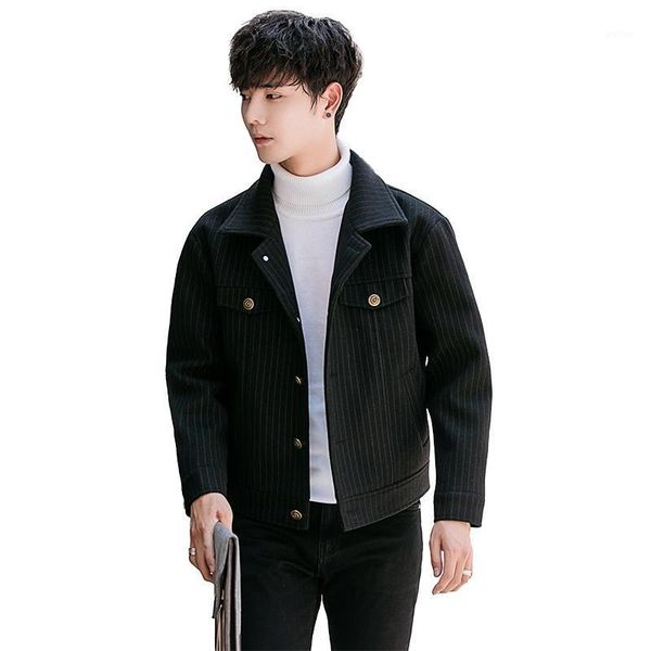 woolen coat men's short section korean version of the british wind woolen windbreaker 2020 coat jacket trend self-cultivation1, Black;brown
woolen coat men's short section korean version of the british wind woolen windbreaker 2020 coat jacket trend self-cultivation1, Black;brown