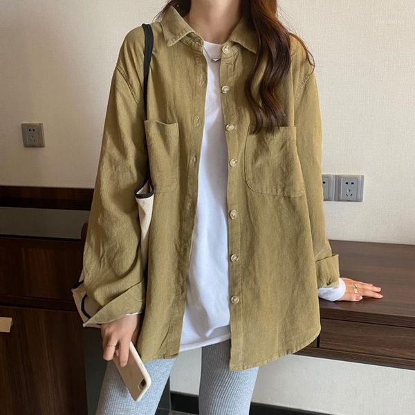 vintage corduroy shirt autumn winter new loose fashion long sleeve shirt woman1, White
vintage corduroy shirt autumn winter new loose fashion long sleeve shirt woman1, White