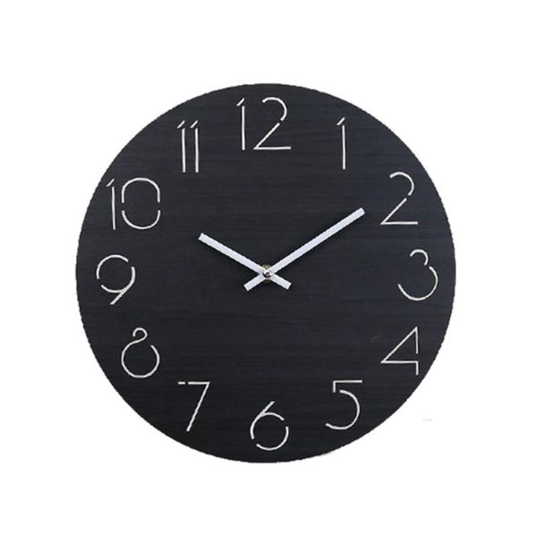 simple mute wooden wall clock round creative clock for home bedroom living room without battery (black)
simple mute wooden wall clock round creative clock for home bedroom living room without battery (black)