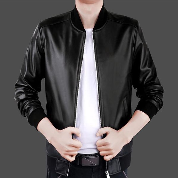 men's jackets pu leather bomber jacket men baseball collar coat 2021 spring autumn streetwear casual veste homme mens, Black;brown
men's jackets pu leather bomber jacket men baseball collar coat 2021 spring autumn streetwear casual veste homme mens, Black;brown