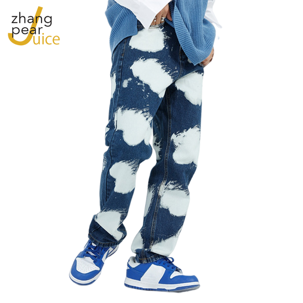 men's jeans arrival cloud print pants men streetwear straight washed harajuku denim trousers loose for, Blue
men's jeans arrival cloud print pants men streetwear straight washed harajuku denim trousers loose for, Blue