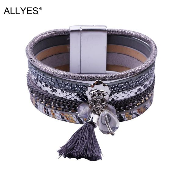 tennis allyes gothic crystal tassel charm snake skin leather bracelets for women vintage multilayer wide wrap bracelet jewelry, Golden;silver
tennis allyes gothic crystal tassel charm snake skin leather bracelets for women vintage multilayer wide wrap bracelet jewelry, Golden;silver