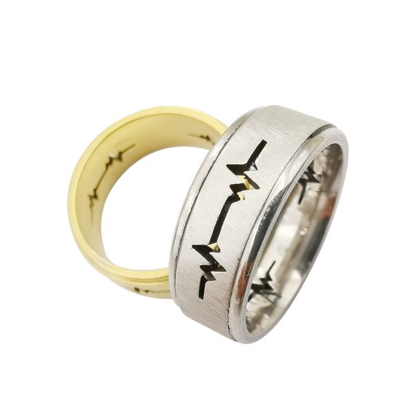 50pcs/lot fashion heartbeat electrocardiogram rings stainless steel wave love ring female male wedding jewelry, Silver
50pcs/lot fashion heartbeat electrocardiogram rings stainless steel wave love ring female male wedding jewelry, Silver