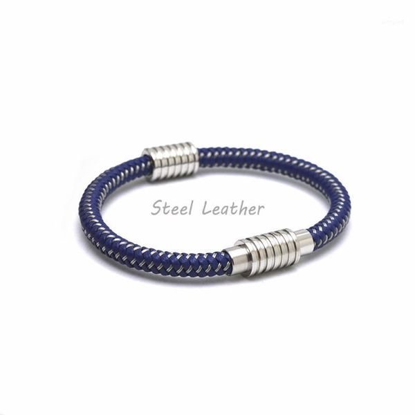 charm bracelets 5pcs/lot custom logo punk men jewelry braided leather bracelet stainless steel magnetic clasp fashion women bangles gift sal, Golden;silver
charm bracelets 5pcs/lot custom logo punk men jewelry braided leather bracelet stainless steel magnetic clasp fashion women bangles gift sal, Golden;silver