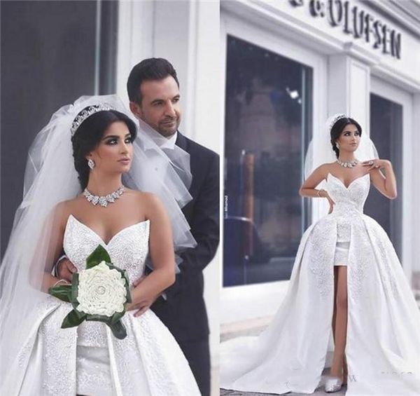 2021 said muhammad vintage ball gown wedding dresses dubai arabic lace split plus size bridal gowns with detachable train vestidos al8583, White
2021 said muhammad vintage ball gown wedding dresses dubai arabic lace split plus size bridal gowns with detachable train vestidos al8583, White