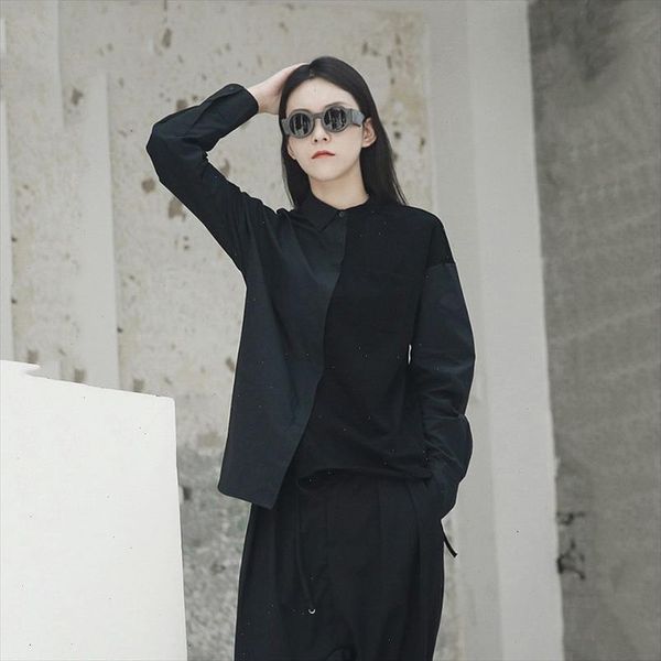 2021 new spring summer lapel long sleeve hit color loose brief irregular stitching shirt women blouse fashion tide jh418, White
2021 new spring summer lapel long sleeve hit color loose brief irregular stitching shirt women blouse fashion tide jh418, White