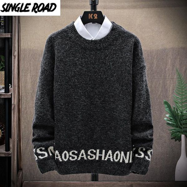 singleroad mens knitted sweater men 2020 winter vintage plain sweaters pullover jumper harajuku korean causual black sweater men, White;black
singleroad mens knitted sweater men 2020 winter vintage plain sweaters pullover jumper harajuku korean causual black sweater men, White;black