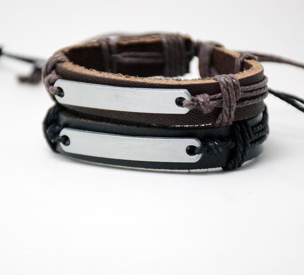 factorys9iecharm genuine leather bracelet bangle metal blank plate women men punk fashion jewelry adjustable size utl
factorys9iecharm genuine leather bracelet bangle metal blank plate women men punk fashion jewelry adjustable size utl