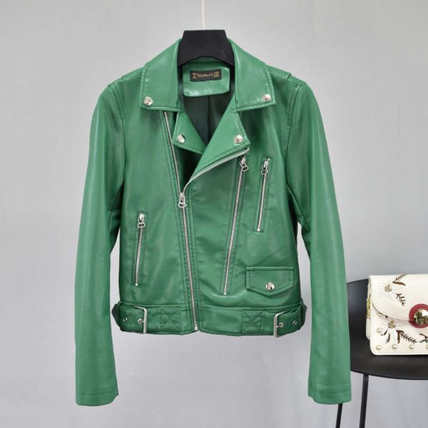 women's autumn 2020 suit collar waist zipper decoration long sleeve washed pu leather jacket, Black
women's autumn 2020 suit collar waist zipper decoration long sleeve washed pu leather jacket, Black