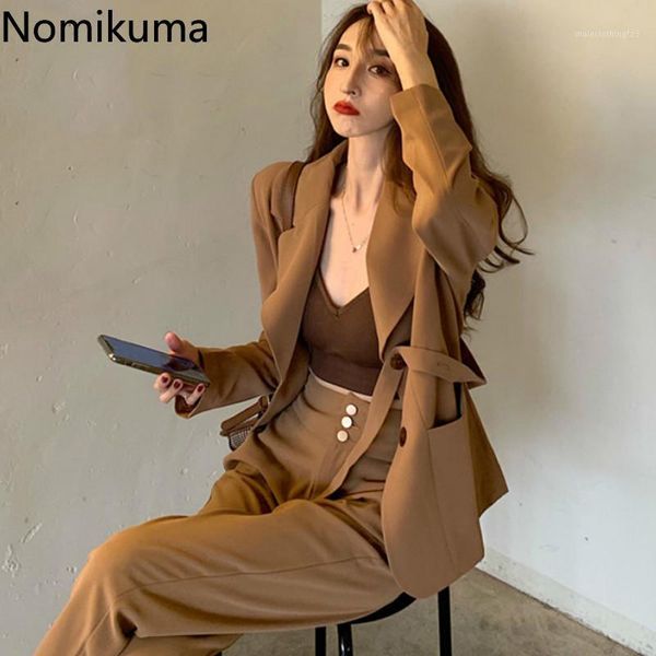 women's suits & blazers nomikuma arrival single breasted long sleeve women solid color back buttons lace up jacket korean fashion suit, White;black
women's suits & blazers nomikuma arrival single breasted long sleeve women solid color back buttons lace up jacket korean fashion suit, White;black