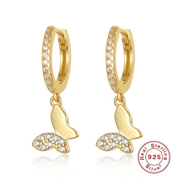 hoop huggie designer 925 earrings butterfly sterling silver diamond female fresh style luxury jewelry, Golden;silver
hoop huggie designer 925 earrings butterfly sterling silver diamond female fresh style luxury jewelry, Golden;silver