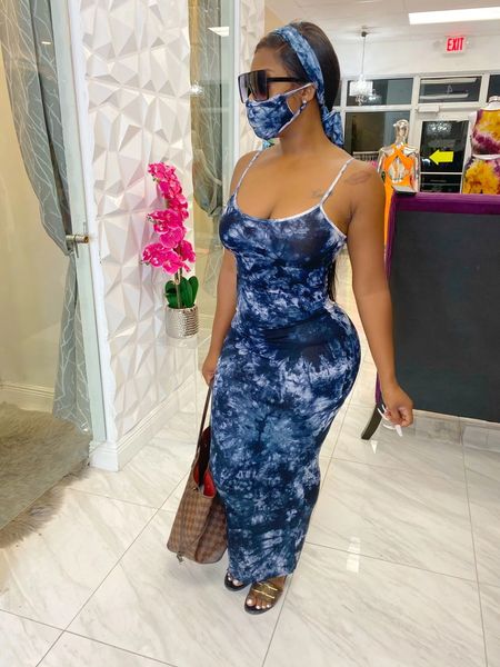 tie-dye sling dress mask and headscarf set women dresses fashion long dress maxiskit bodycon party designer clothes boutique cz1202c, White
tie-dye sling dress mask and headscarf set women dresses fashion long dress maxiskit bodycon party designer clothes boutique cz1202c, White