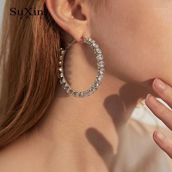 suxin earrings 2020 new simple round temperament earrings for women long crystal pendant jewelry gifts1, Golden;silver
suxin earrings 2020 new simple round temperament earrings for women long crystal pendant jewelry gifts1, Golden;silver