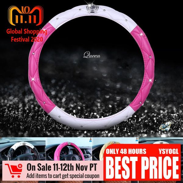 pu leather diamond pink steering wheel cover for women girls lady luxury crown rhinestones 38cm car wheel cover soft universal
pu leather diamond pink steering wheel cover for women girls lady luxury crown rhinestones 38cm car wheel cover soft universal