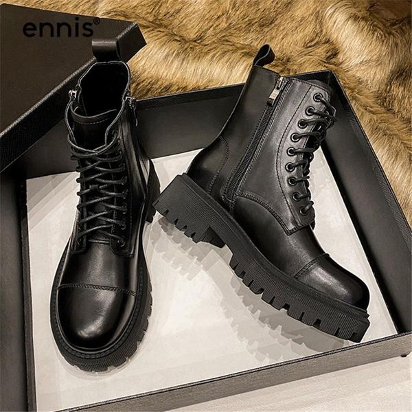 boots ennis black women's genuine leather shoes platform chunky lace up ankle winter autumn zip a0269
boots ennis black women's genuine leather shoes platform chunky lace up ankle winter autumn zip a0269