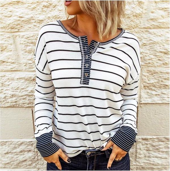women's blouses & shirts women elegant stripe print rib knitted blouse shirt 2021 autumn casual o-neck patchwork pullover lady loose o, White
women's blouses & shirts women elegant stripe print rib knitted blouse shirt 2021 autumn casual o-neck patchwork pullover lady loose o, White