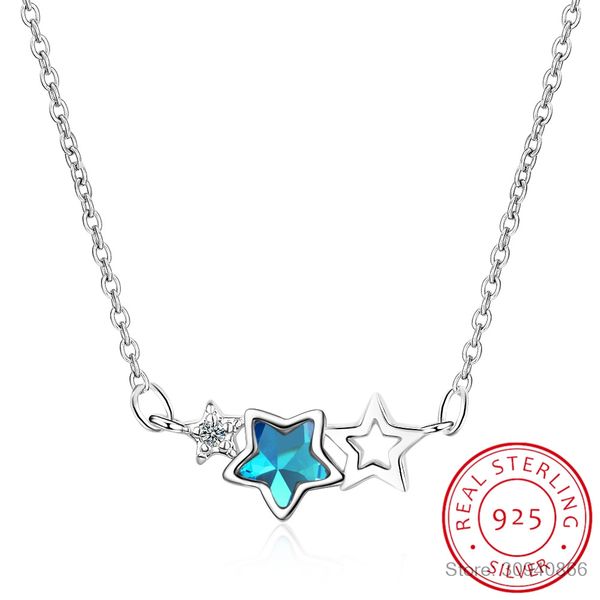 925 sterling silver blue crystal zirconia 925 sterling silver star pendant necklace for women clavicle chain s-n78
925 sterling silver blue crystal zirconia 925 sterling silver star pendant necklace for women clavicle chain s-n78