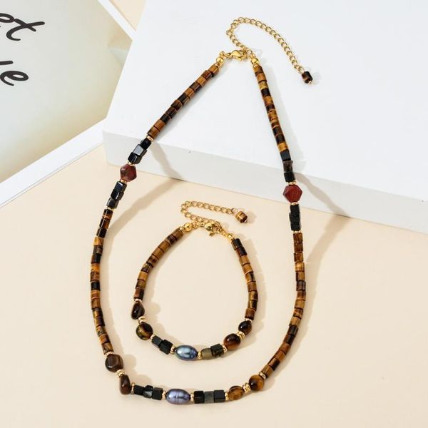 Handmade Vintage Necklace Choker Pearl Tiger Eye Stone Necklaces for Women Diy Gift Grils Fashion Luxury Jewelry Boho Style1, Golden;silver
Handmade Vintage Necklace Choker Pearl Tiger Eye Stone Necklaces for Women Diy Gift Grils Fashion Luxury Jewelry Boho Style1, Golden;silver