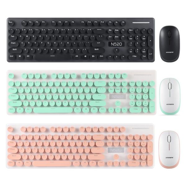 n520 wireless keyboard mouse combos mechanical feel 2.4ghz 104 round key silent optical gaming mice set without battery
n520 wireless keyboard mouse combos mechanical feel 2.4ghz 104 round key silent optical gaming mice set without battery