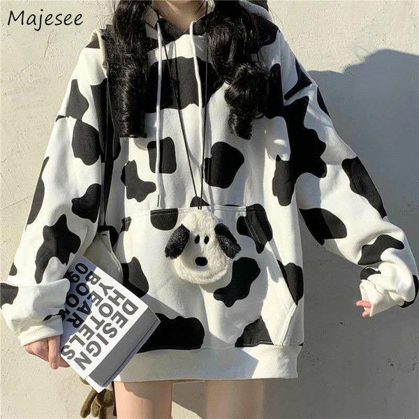 women's hoodies & sweatshirts women cow printed japanese sweet kawaii oversize plus velvet thick all-match womens retro loose chic str, Black
women's hoodies & sweatshirts women cow printed japanese sweet kawaii oversize plus velvet thick all-match womens retro loose chic str, Black