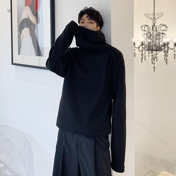 men autumn winter turtleneck loose casual thick fleece pullover hoodie male women japan streetwear hip hop couple sweatshirt1, Black 
men autumn winter turtleneck loose casual thick fleece pullover hoodie male women japan streetwear hip hop couple sweatshirt1, Black