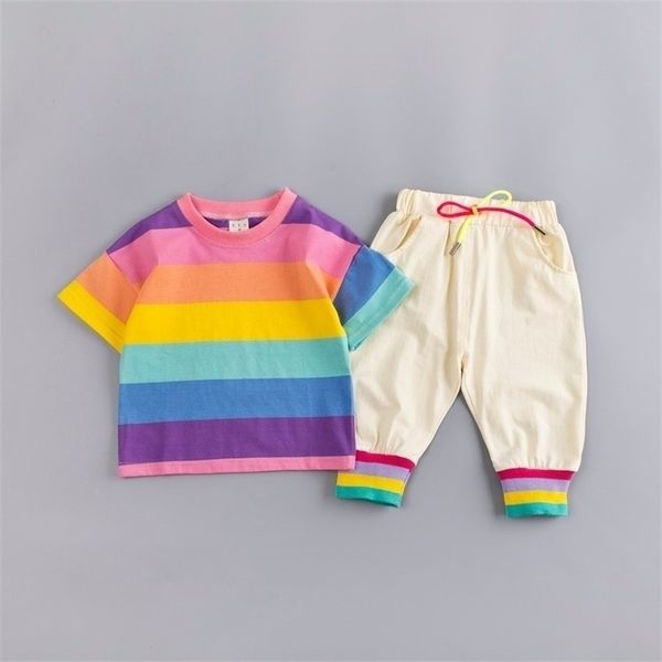 summer baby girls boys clothing sets toddler infant clothes suits cotton rainbow t shirt strap shorts 2pcs kids children costume y200803, White
summer baby girls boys clothing sets toddler infant clothes suits cotton rainbow t shirt strap shorts 2pcs kids children costume y200803, White