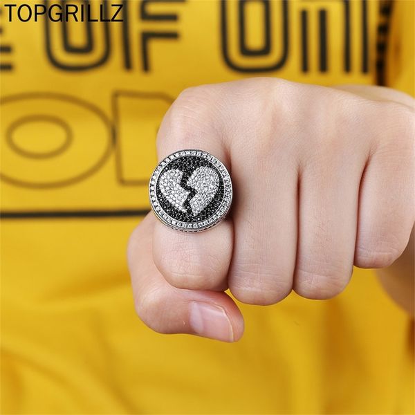 rillz new broken heart iced out bling ring micro pave cubic zircon stones hip hop jewelry 201218, Silver
rillz new broken heart iced out bling ring micro pave cubic zircon stones hip hop jewelry 201218, Silver
