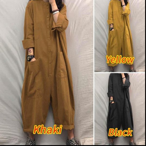 womens autumn street fashion jumpsuit casual loose solid pocket overalls zanzea lapel long sleeves romper female plus size 5xl, Black;white
womens autumn street fashion jumpsuit casual loose solid pocket overalls zanzea lapel long sleeves romper female plus size 5xl, Black;white