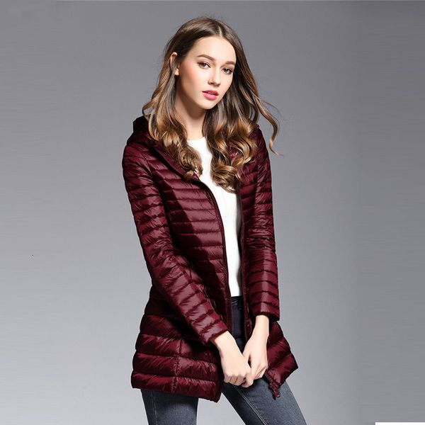 2020 lightweight portable korean solid medium long hooded down jacket women's coat, Black
2020 lightweight portable korean solid medium long hooded down jacket women's coat, Black